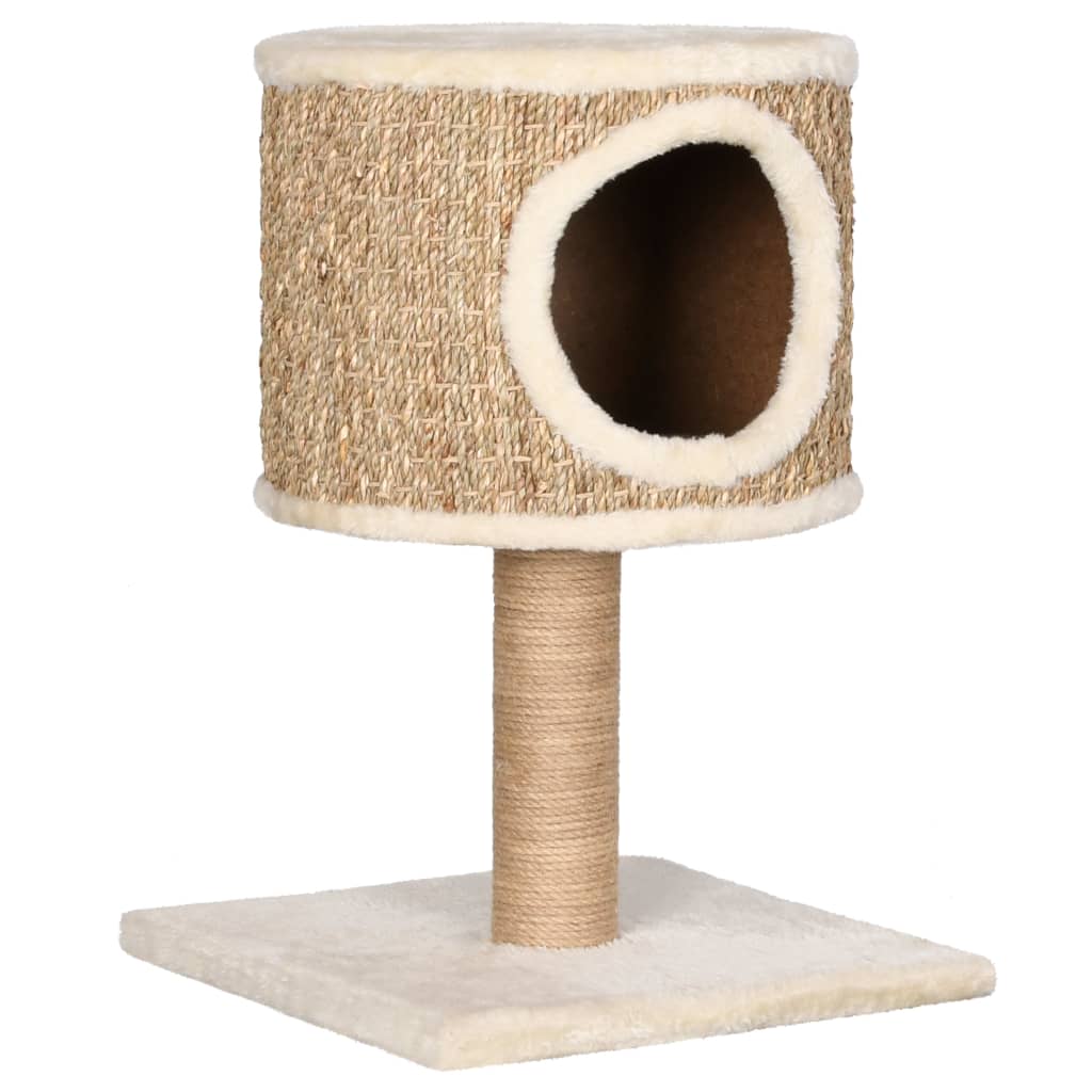 foto del prodotto tiragraffi per gatti mobili per arrampicata su torre raschietto per gatti piattaforma da arrampicata con appartamento e tiragraffi 52 cm seagrass