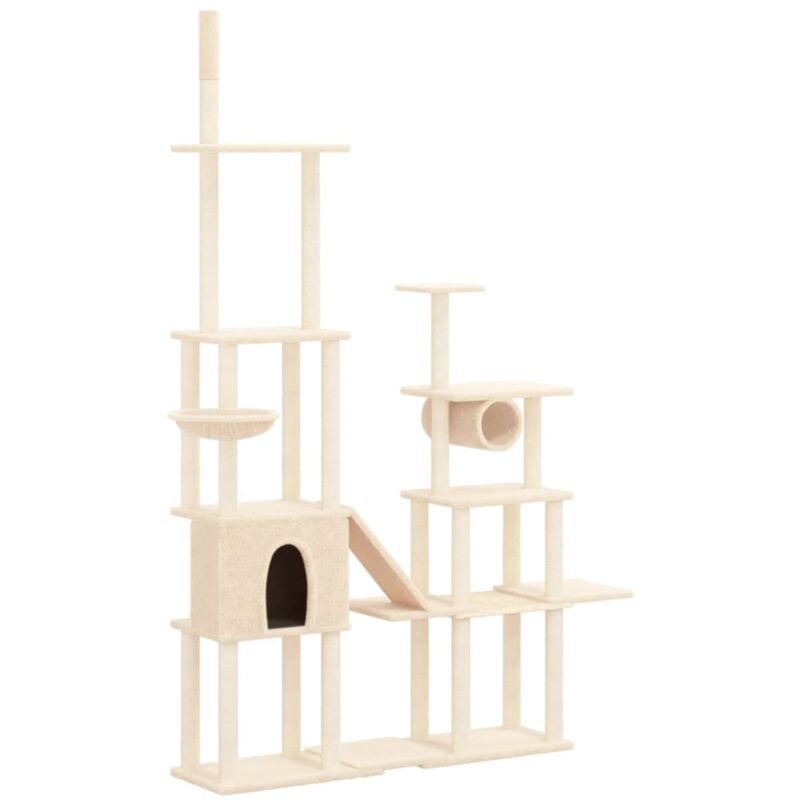foto del prodotto tiragraffi per gatti mobili per arrampicata su torre tiragraffi piattaforma da arrampicata con tiragraffi in sisal 279 cm crema 020022512