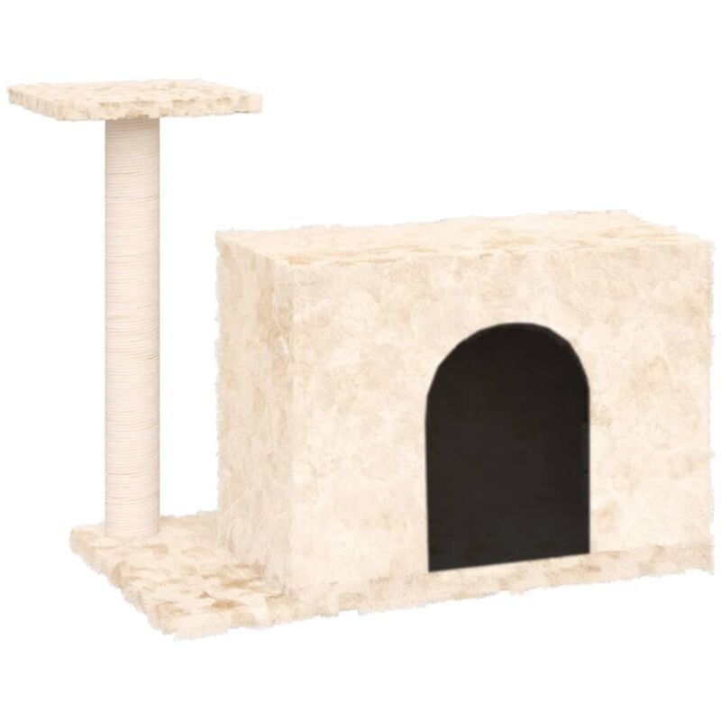 foto del prodotto tiragraffi per gatti mobili per arrampicata su torre tiragraffi piattaforma da arrampicata con tiragraffi in sisal 51 cm crema 020022436