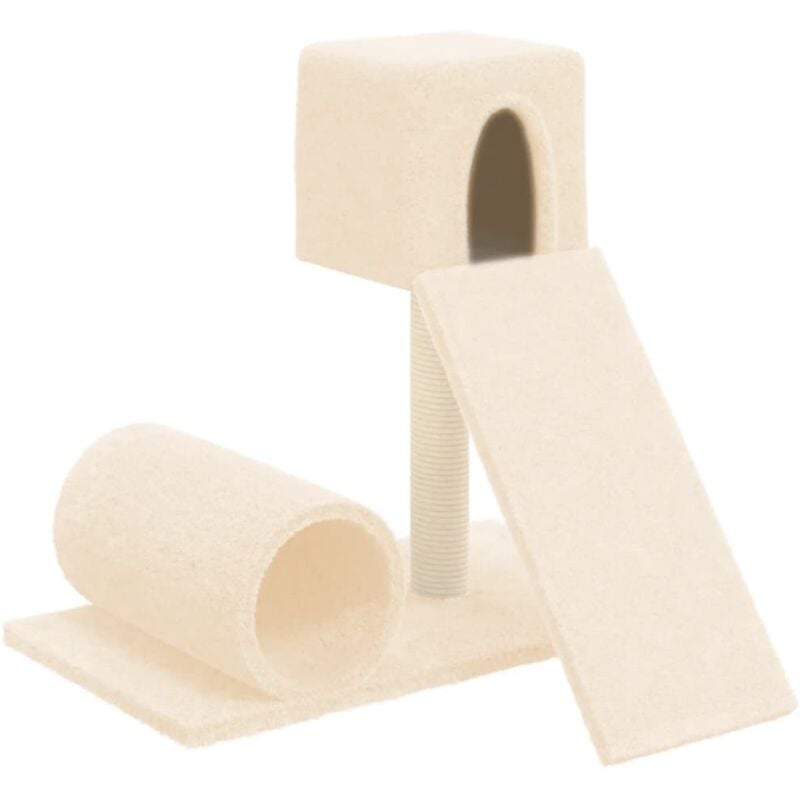 foto del prodotto tiragraffi per gatti mobili per arrampicata su torre tiragraffi piattaforma da arrampicata con tiragraffi in sisal 59 cm crema 020022437