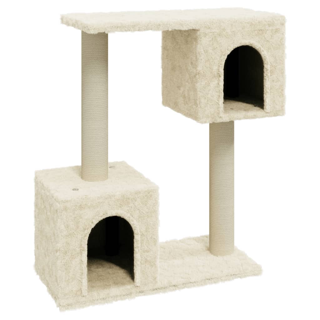 foto del prodotto tiragraffi per gatti mobili per arrampicata su torre tiragraffi piattaforma da arrampicata con tiragraffi in sisal 60 cm crema 02 0022517