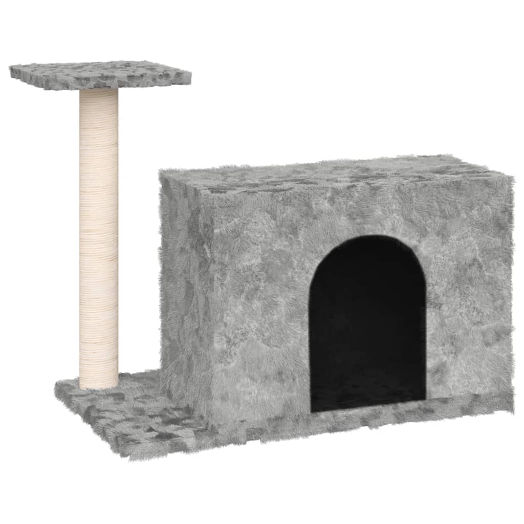 foto del prodotto tiragraffi per gatti mobili per arrampicata su torre tiragraffi piattaforma da arrampicata con tiragraffi in sisal leggero 51 cm grigio 02 0022439
