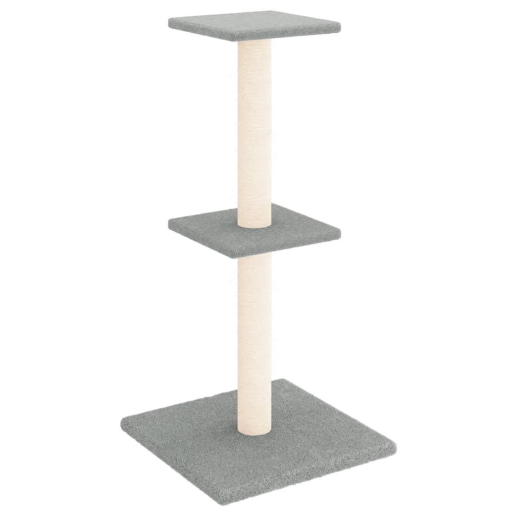 foto del prodotto tiragraffi per gatti mobili per arrampicata su torre tiragraffi piattaforma da arrampicata con tiragraffi in sisal leggero 73 cm grigio 02 0022615