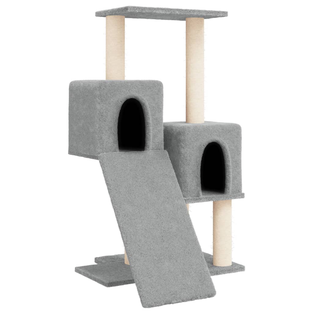 foto del prodotto tiragraffi per gatti mobili per arrampicata su torre tiragraffi piattaforma da arrampicata con tiragraffi in sisal leggero 82 cm grigio 020022619