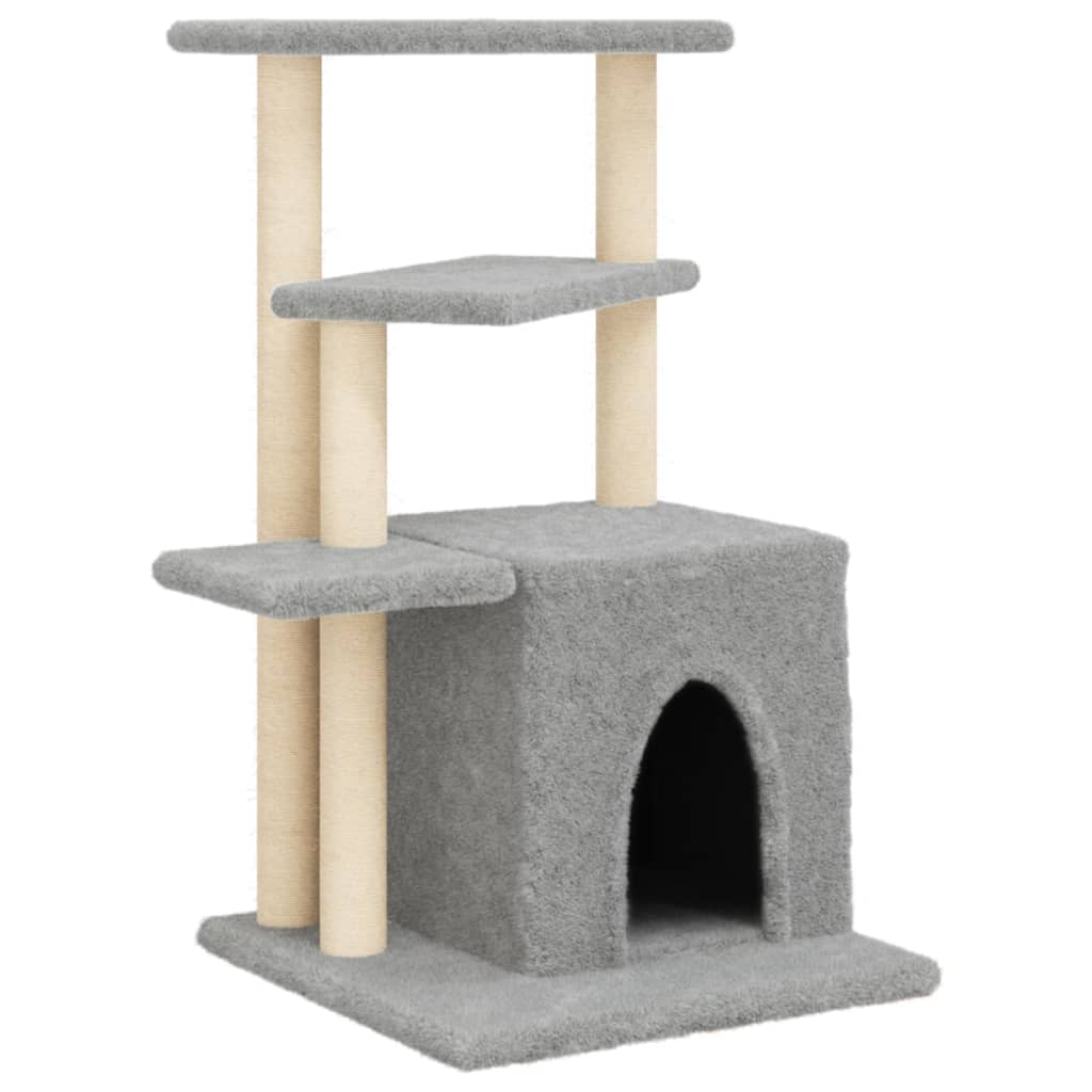foto del prodotto tiragraffi per gatti mobili per arrampicata su torre tiragraffi piattaforma da arrampicata con tiragraffi in sisal leggero 83,5 cm grigio 02 0022624