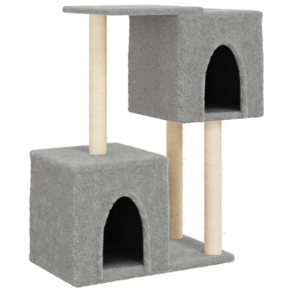 foto del prodotto tiragraffi per gatti mobili per arrampicata su torre tiragraffi piattaforma da arrampicata con tiragraffi in sisal leggero 86 cm grigio 02 0022626
