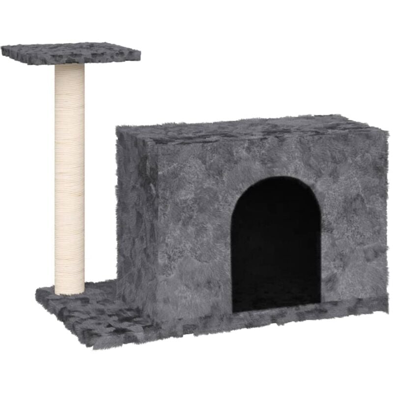 foto del prodotto tiragraffi per gatti mobili per arrampicata su torre tiragraffi piattaforma da arrampicata con tiragraffi in sisal scuro 51 cm grigio 020022442