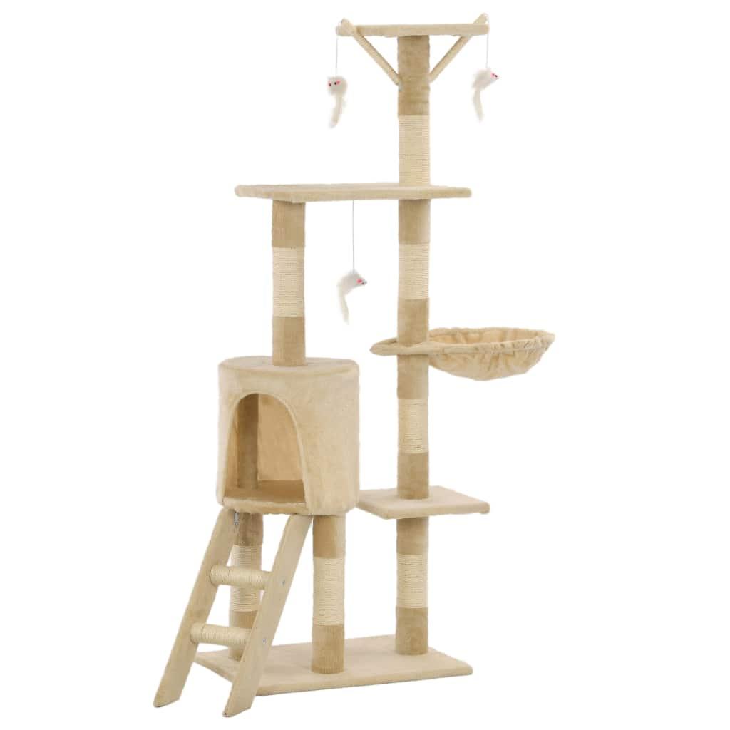 foto del prodotto tiragraffi per gatti nicchia peluche in sisal 138 cm beige 3702038