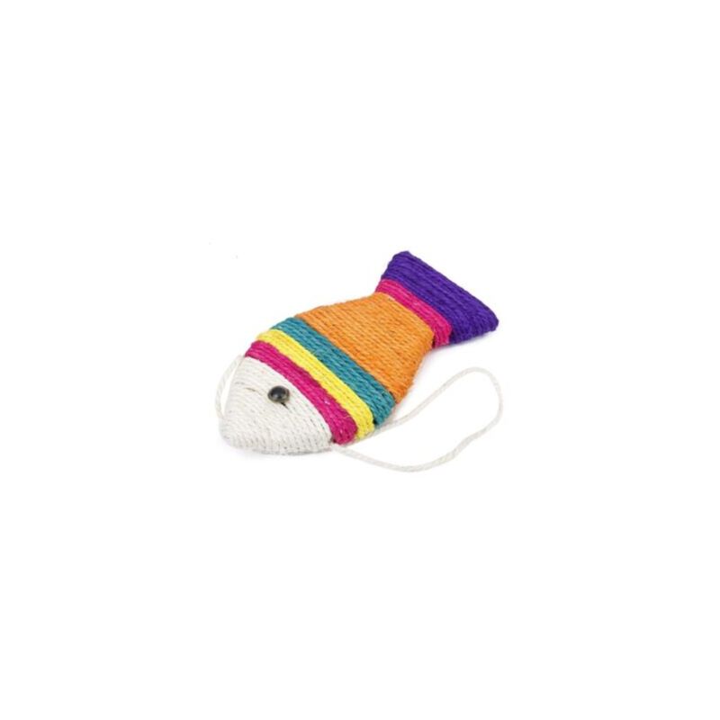 foto del prodotto tiragraffi per gatti pesciolino gioco tira graffi per gatto forma 25x12cm