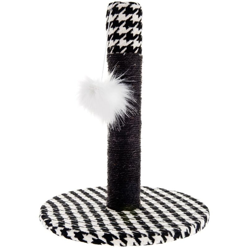foto del prodotto tiragraffi pied de poule in sisal con stuzzicagatto in peluche per gatti