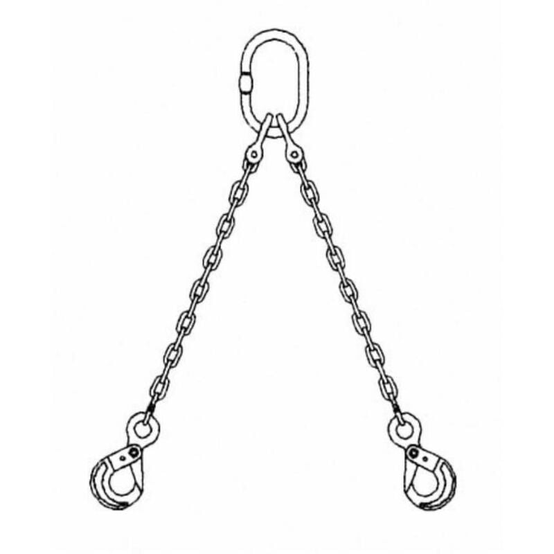 foto del prodotto tirante catena a due bracci con ganci lunghezza 2000mm e 8mm