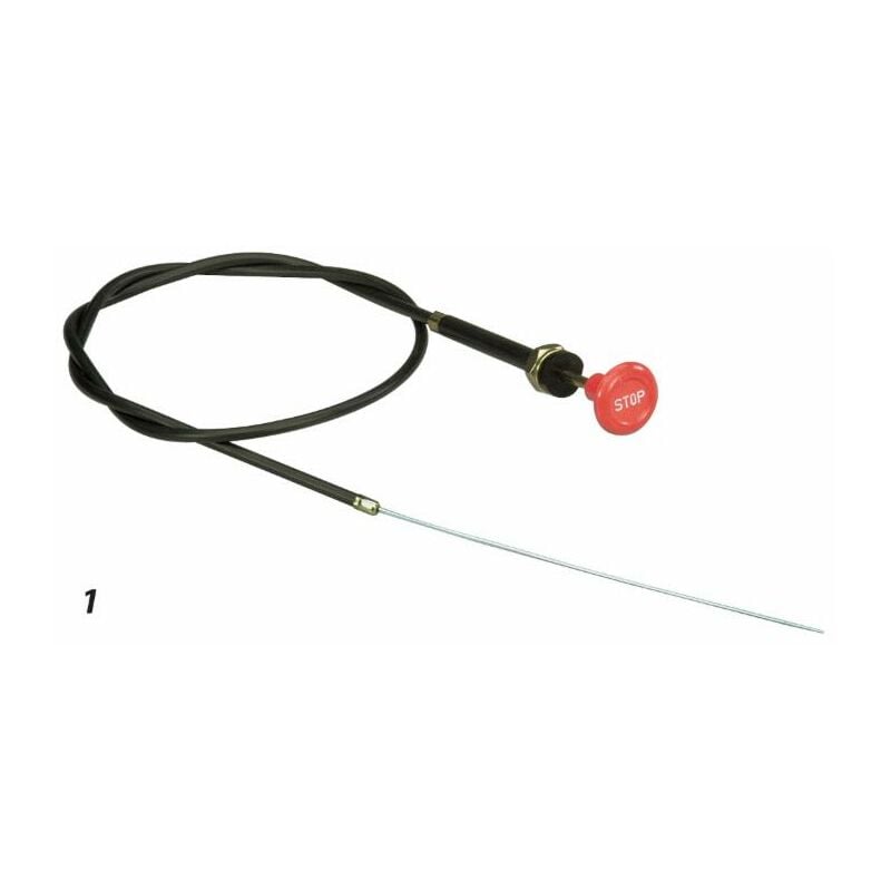 foto del prodotto tirante stop motore,cavo lunghezza 2200mm e pomello stop rosso