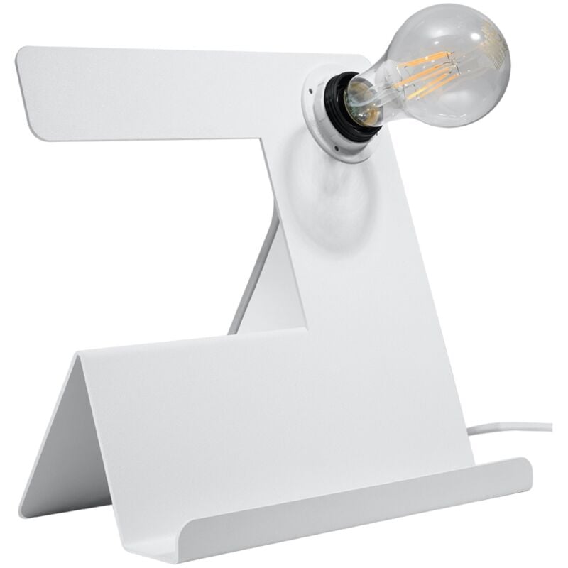 foto del prodotto tischlampe wei e27 lampada da tavolo bianca e27