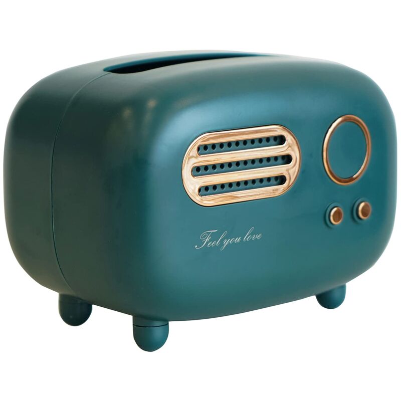 foto del prodotto tissue box cover, retro radio tissue boxes, art tissue box, green multifunctional tissue box