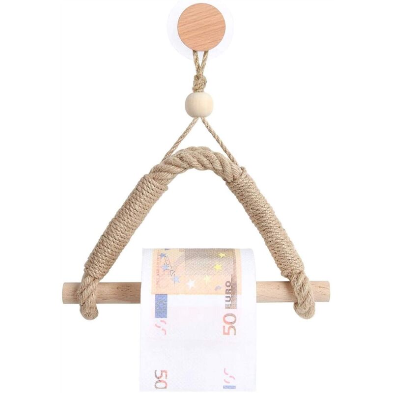 foto del prodotto tissue holder, hemp rope set, toilet roll wall paper creative hanging, handmade retro fashion