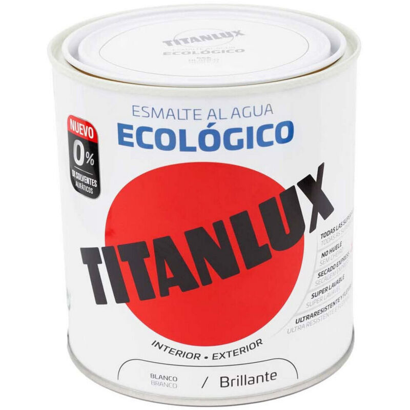 foto del prodotto titan smalto acrilico lux 00t056614 ecologico 250 ml bianco luminoso