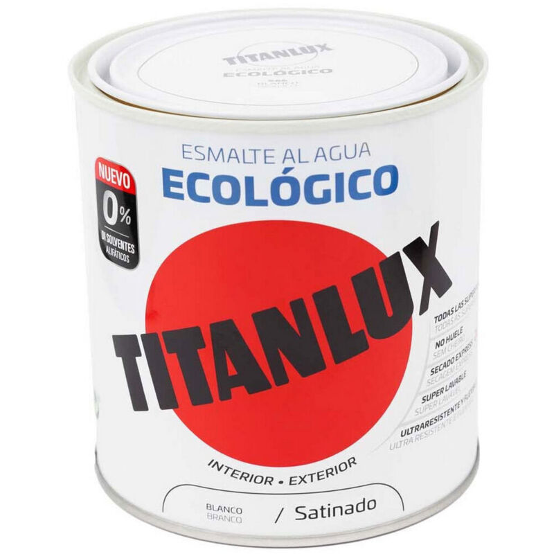 foto del prodotto titan smalto acrilico lux 01t056614 ecologico 250 ml bianco raso