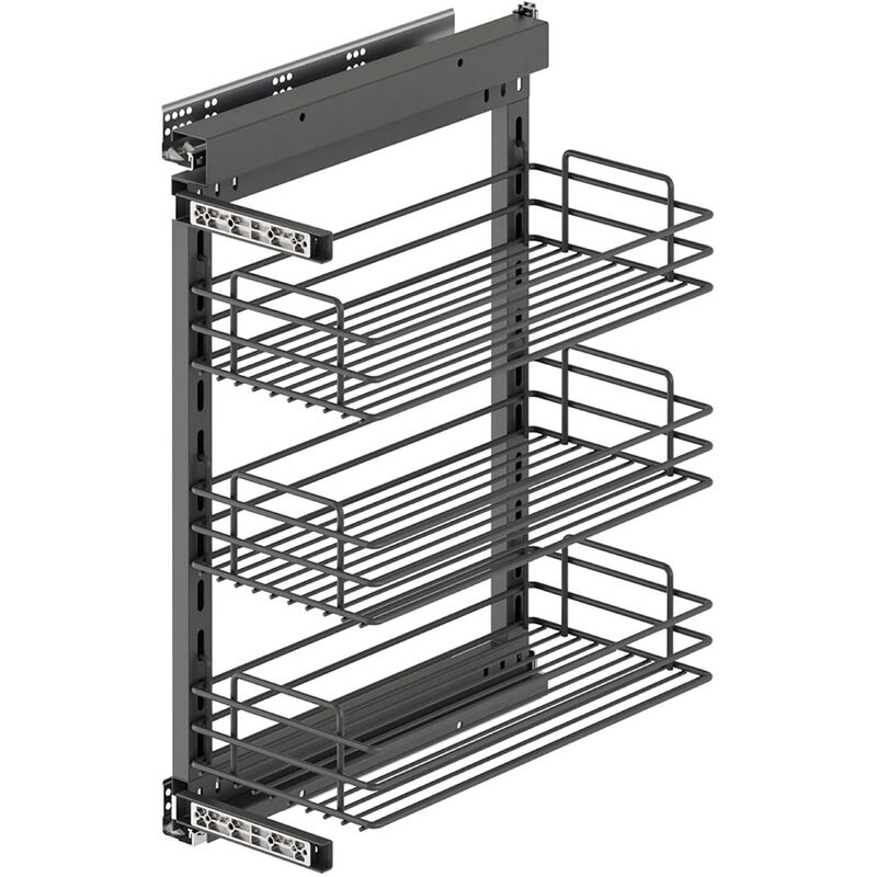 foto del prodotto titanestar carrello estraibile con chiusura soft, modulo 400 mm, acciaio, grigio antracite emuca
