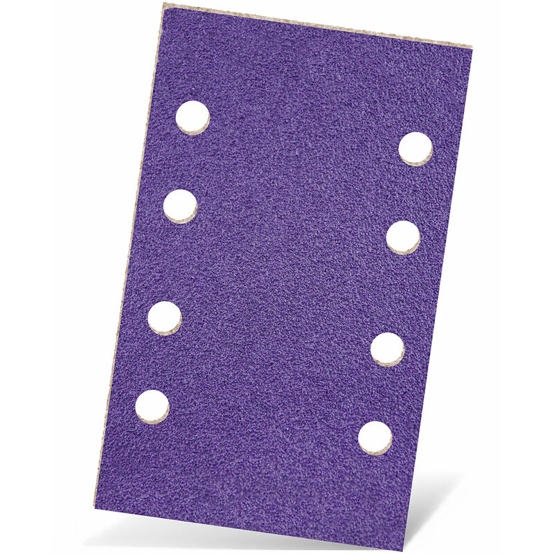 foto del prodotto titanium hd carte abrasive velcrate, 133 x 80 mm, 8 fori, p. levigatrici orbitali, miscela di ceramica 50 pz. g2000 menzer