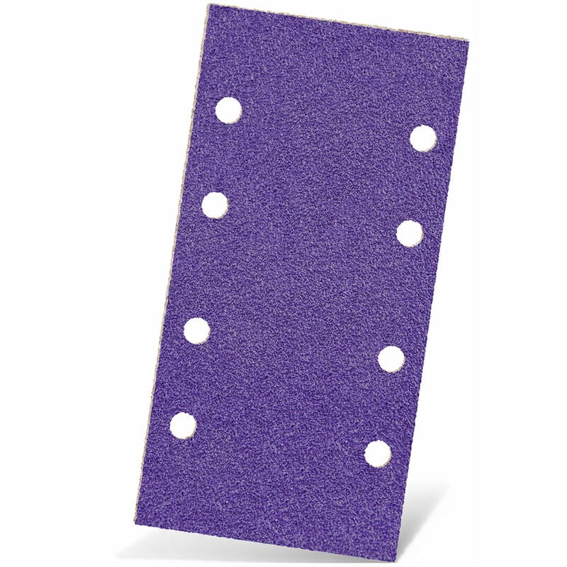 foto del prodotto titanium hd carte abrasive velcrate, 186 x 93 mm, 8 fori, p. levigatrici orbitali, miscela di ceramica 50 pz. g400 menzer