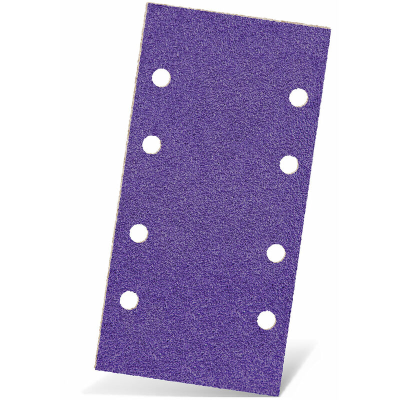 foto del prodotto titanium hd carte abrasive velcrate, 186 x 93 mm, 8 fori, p. levigatrici orbitali, miscela di ceramica 50 pz. g800 menzer