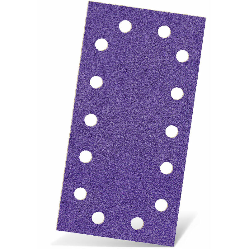 foto del prodotto titanium hd carte abrasive velcrate, 230 x 115 mm, 14 fori, p. levigatrici orbitali, miscela di ceramica 50 pz. g80 menzer