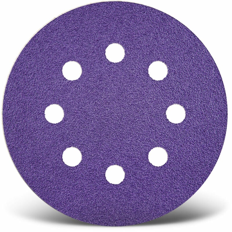 foto del prodotto titanium hd dischi abrasivi velcrati, 115 mm, 8 fori, p. levigatrici rotorbitali, miscela di ceramica 50 pz. g1200 menzer