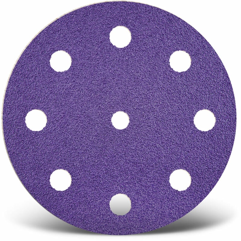 foto del prodotto titanium hd dischi abrasivi velcrati, 125 mm, 9 fori, p. levigatrici rotorbitali, miscela di ceramica 50 pz. g2000 menzer