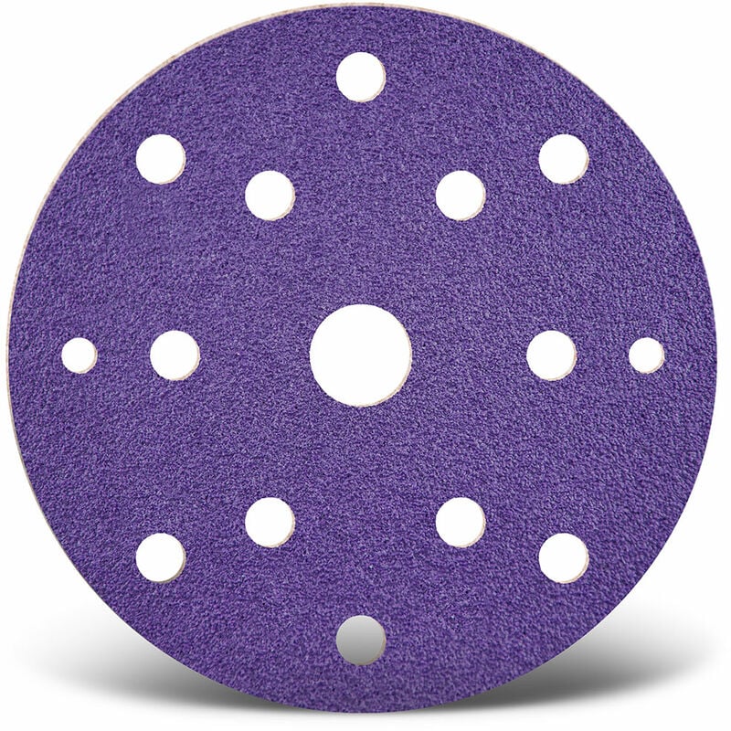 foto del prodotto titanium hd dischi abrasivi velcrati, 150 mm, 15 fori, p. levigatrici rotorbitali, miscela di ceramica 50 pz. g120 menzer