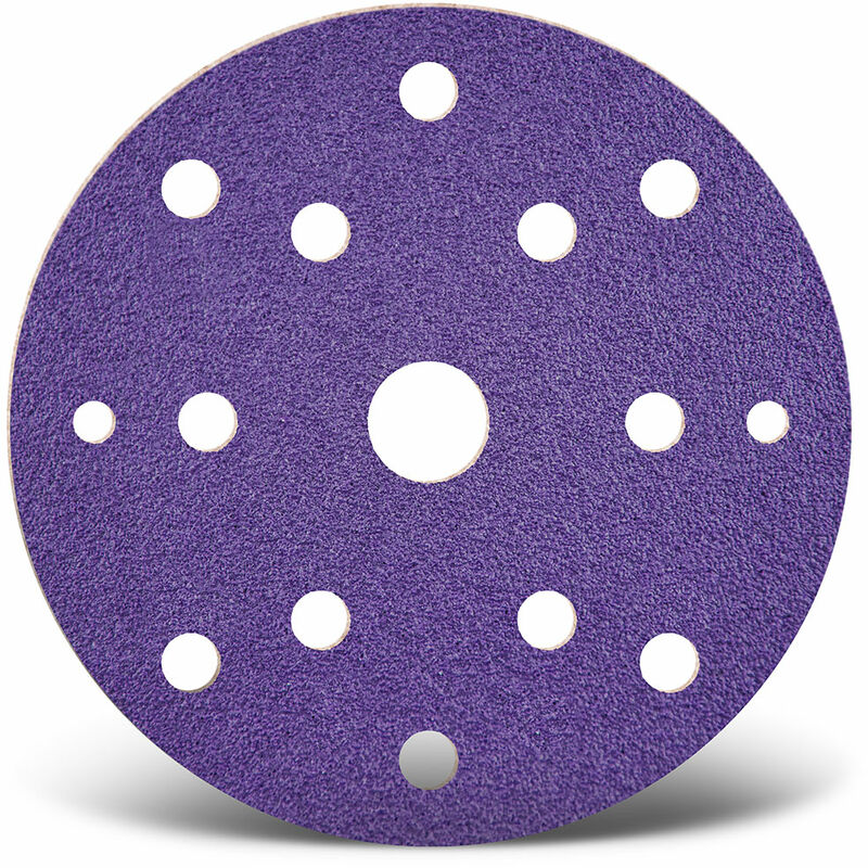 foto del prodotto titanium hd dischi abrasivi velcrati, 150 mm, 15 fori, p. levigatrici rotorbitali, miscela di ceramica 50 pz. g2000 menzer