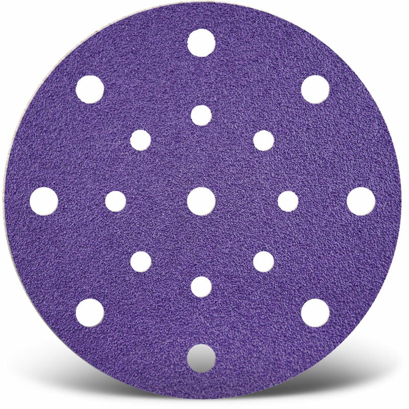 foto del prodotto titanium hd dischi abrasivi velcrati, 150 mm, 17 fori, p. levigatrici rotorbitali, miscela di ceramica 50 pz. g100 menzer