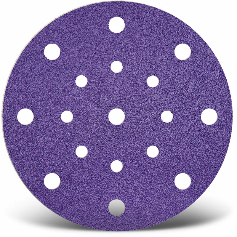 foto del prodotto titanium hd dischi abrasivi velcrati, 150 mm, 17 fori, p. levigatrici rotorbitali, miscela di ceramica 50 pz. g60 menzer