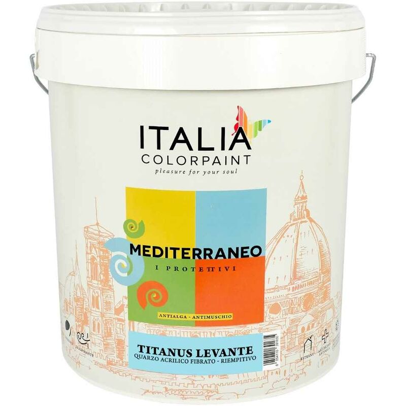 foto del prodotto titanus levante quarzo acrilico fibrato riempitivo mediterraneo antialga tinta bianco contenuto litri 4 confezione 1