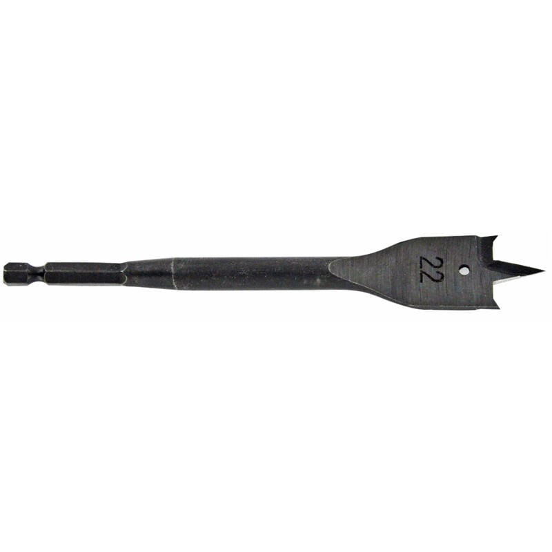 foto del prodotto tivoly 1 punta piatta per legno 23 mm, corpo rinforzato, doppio rompitruciolo, attacco hexa 6,35 mm