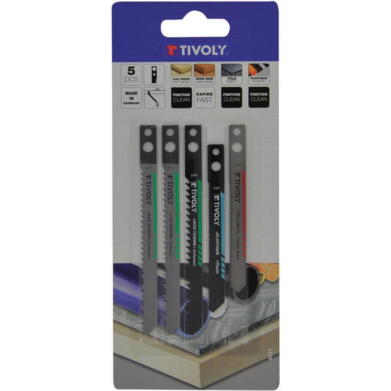 foto del prodotto tivoly 5 lame per seghetto alternativo makita taglio preciso taglio veloce per legno tenero per legno duro per metallo per plastica