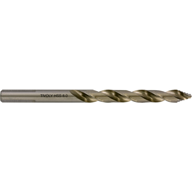 foto del prodotto tivoly 5 punte per metallo tsp 8 l 117 hss taglio rettificato din338 h8 affilatura smart point scatola collegabile 