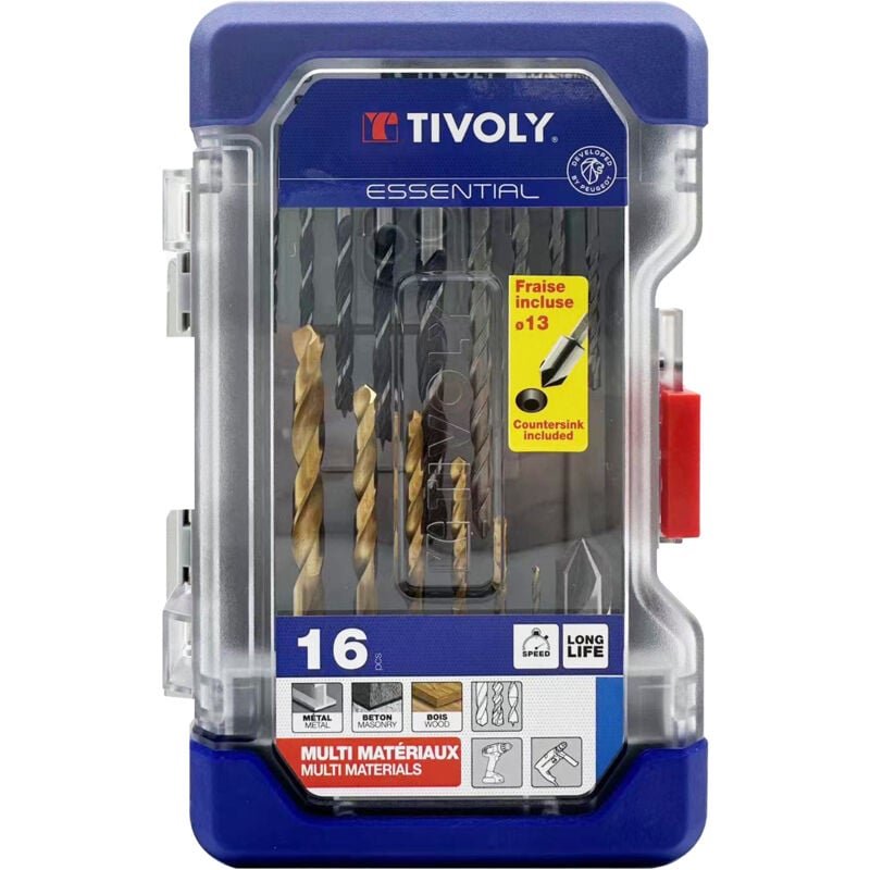 foto del prodotto tivoly cofanetto ranger 16 pezzi foratura speciale per metalli calcestruzzo legno