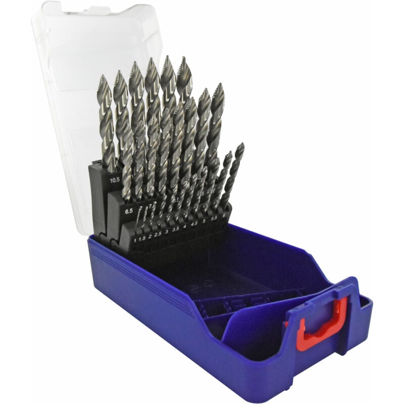 immagine 0 del prodotto tivoly confezione da 25 punte per metallo tsp hss con taglio rettificato e affilatura tivoly smart point da 1 a 13 mm