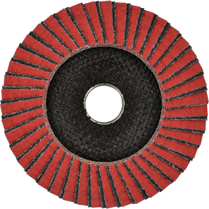 foto del prodotto tivoly disco lamellare in ceramica e zirconio 125mm grana di corindone 40 basso riscaldamento per decapaggio intensivo su metalli