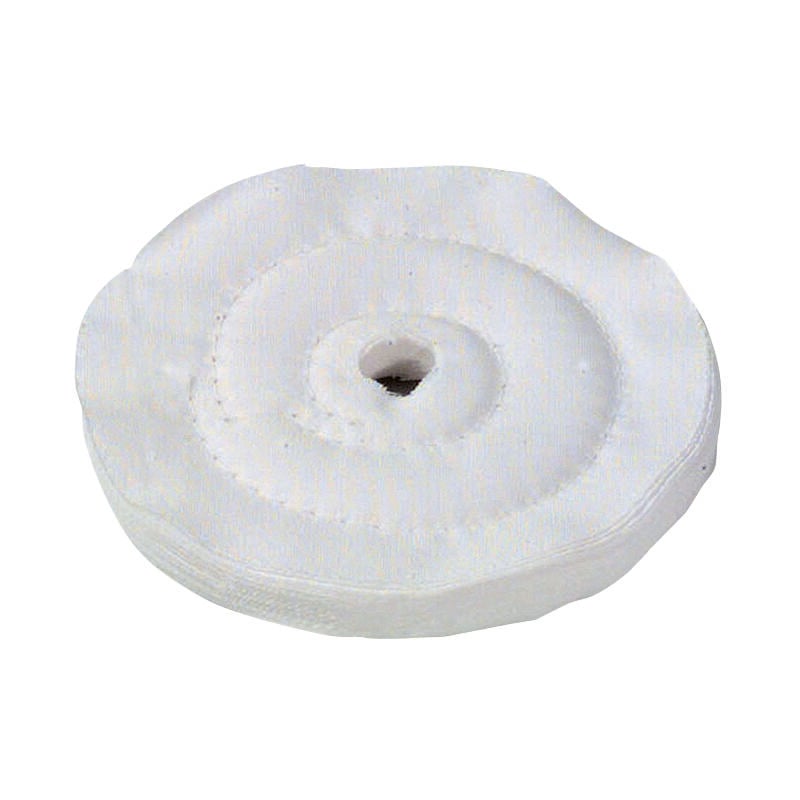 foto del prodotto tivoly disco lucidante in cotone 100mm utilizzato con portautensili per lucidare tutte le superfici