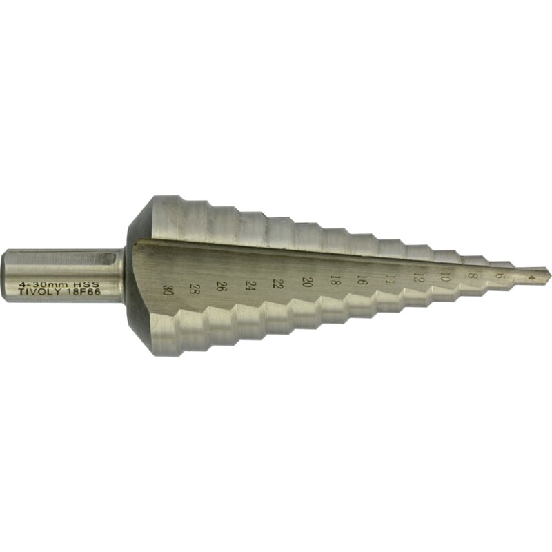 foto del prodotto tivoly foratura punta conica a gradini hss con scanalature diritte linea t 430 blister 