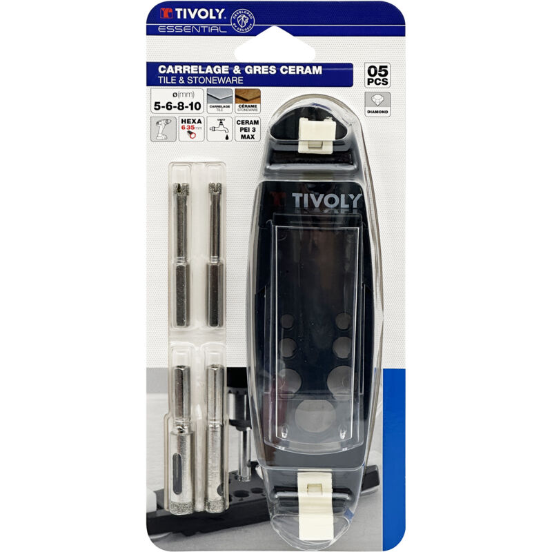foto del prodotto tivoly kit 5pz foratura piastrelle gres porcellanato