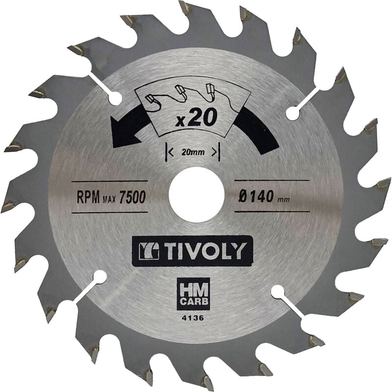 foto del prodotto tivoly lama per sega circolare 140mm 20 denti in metallo duro per sega portatile per taglio legno per taglio intonaco