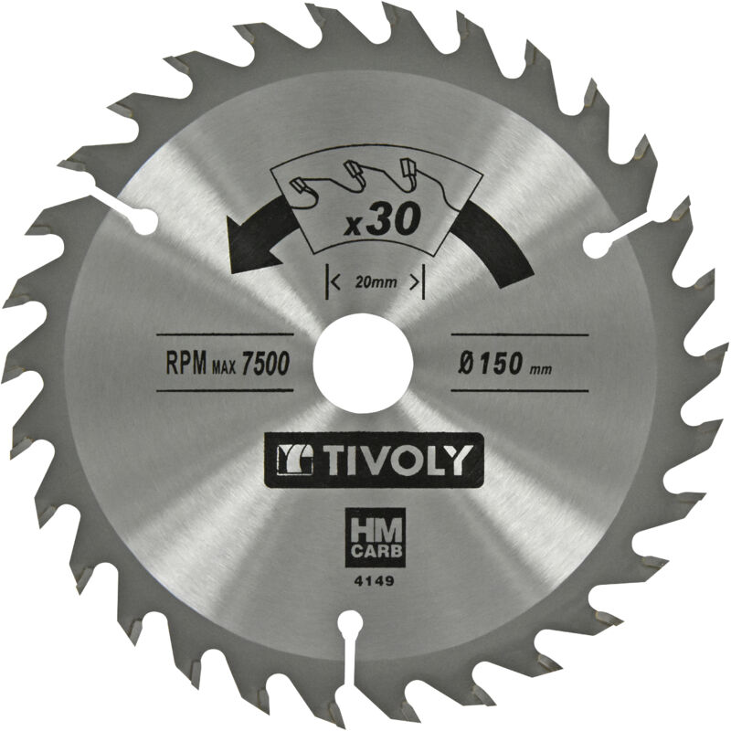 foto del prodotto tivoly lama per sega circolare 150mm 30 denti in metallo duro per sega portatile per taglio di legno duro