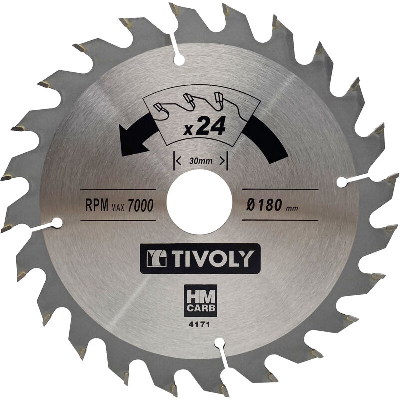 foto del prodotto tivoly lama per sega circolare 180mm 24 denti in metallo duro alto flusso per sega portatile per taglio legno per taglio intonaco