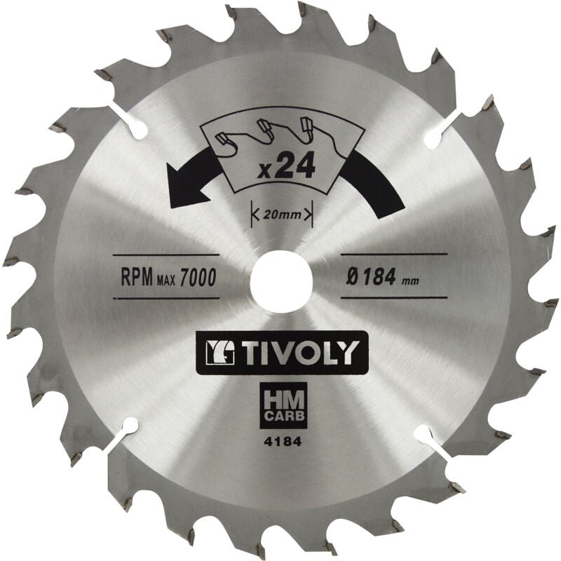 foto del prodotto tivoly lama per sega circolare 184mm 24 denti in metallo duro sega veloce per sega portatile per tagliare legno per tagliare intonaco