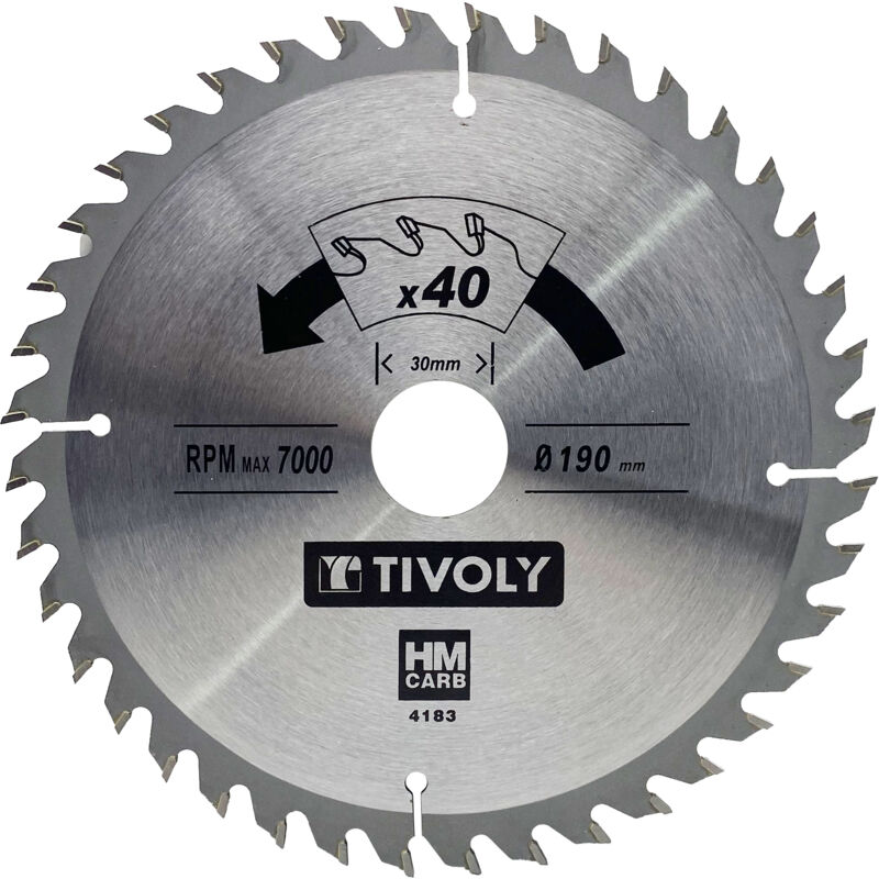 foto del prodotto tivoly lama per sega circolare 190mm 40 denti in metallo duro per tagliare legno duro per tagliare legno laminato