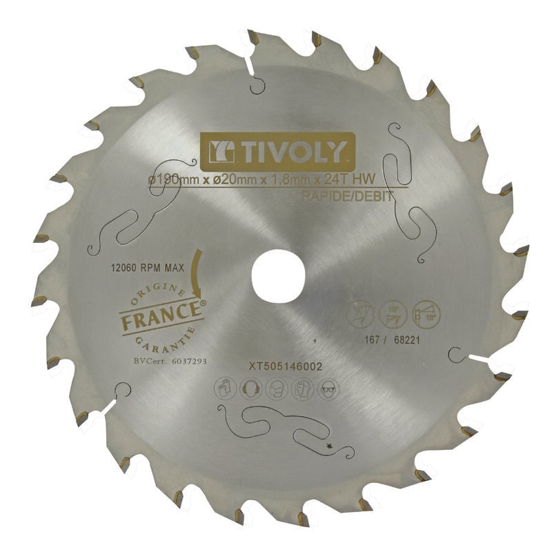 foto del prodotto tivoly lama per sega circolare 190mm 48 denti in metallo duro ottima finitura per sega portatile per taglio legno