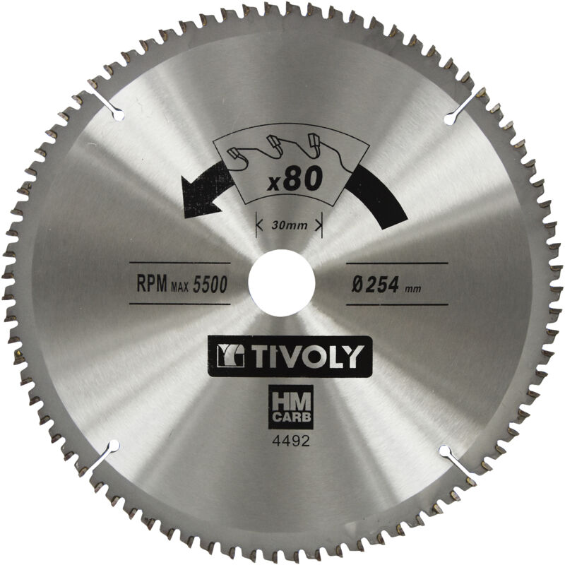 foto del prodotto tivoly lama per sega circolare 254mm 80 denti in metallo duro finitura eccellente per tagliare pi materiali
