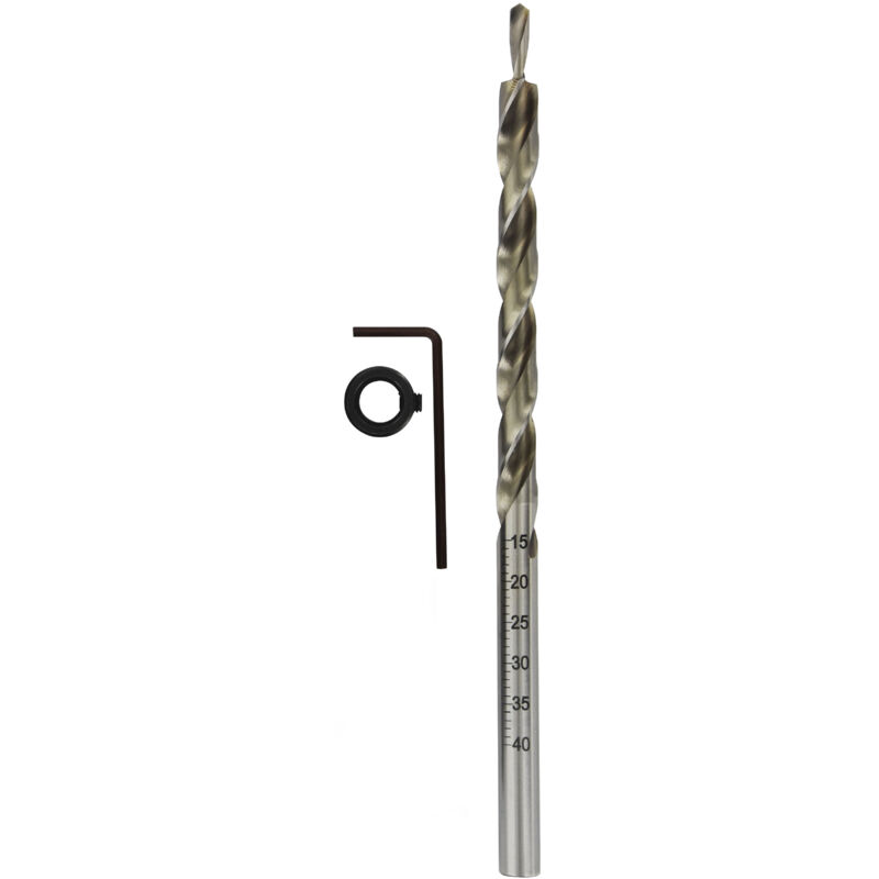 foto del prodotto tivoly punta da trapano a gradini e graduata completa di fermo di profondit legno speciale per l inserimento della testa della vite 9,5 mm 